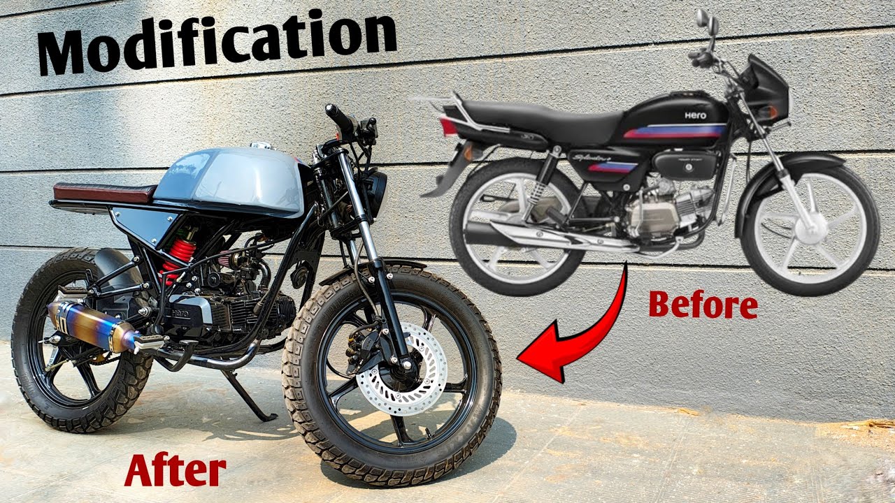 Splendor Modified to Cafe Racer | Bike Custom 74 - YouTube