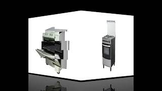 24 Home Cooking Range Black Freestanding Gas Oven