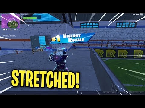 Playing Fortnite Mobile STRETCHED // GALAXY Skin Gameplay // Tips + Tricks