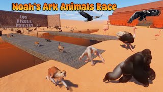 100 Apes & Monkeys Vs 100 Birds In Noahs Ark Planet Zoo Included Gorilla, Ostrich, Emu, Chimpanzee