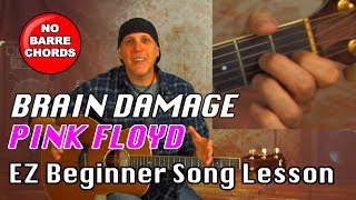 Learn Pink Floyd Brain Damage easy Beginner song guitar lesson