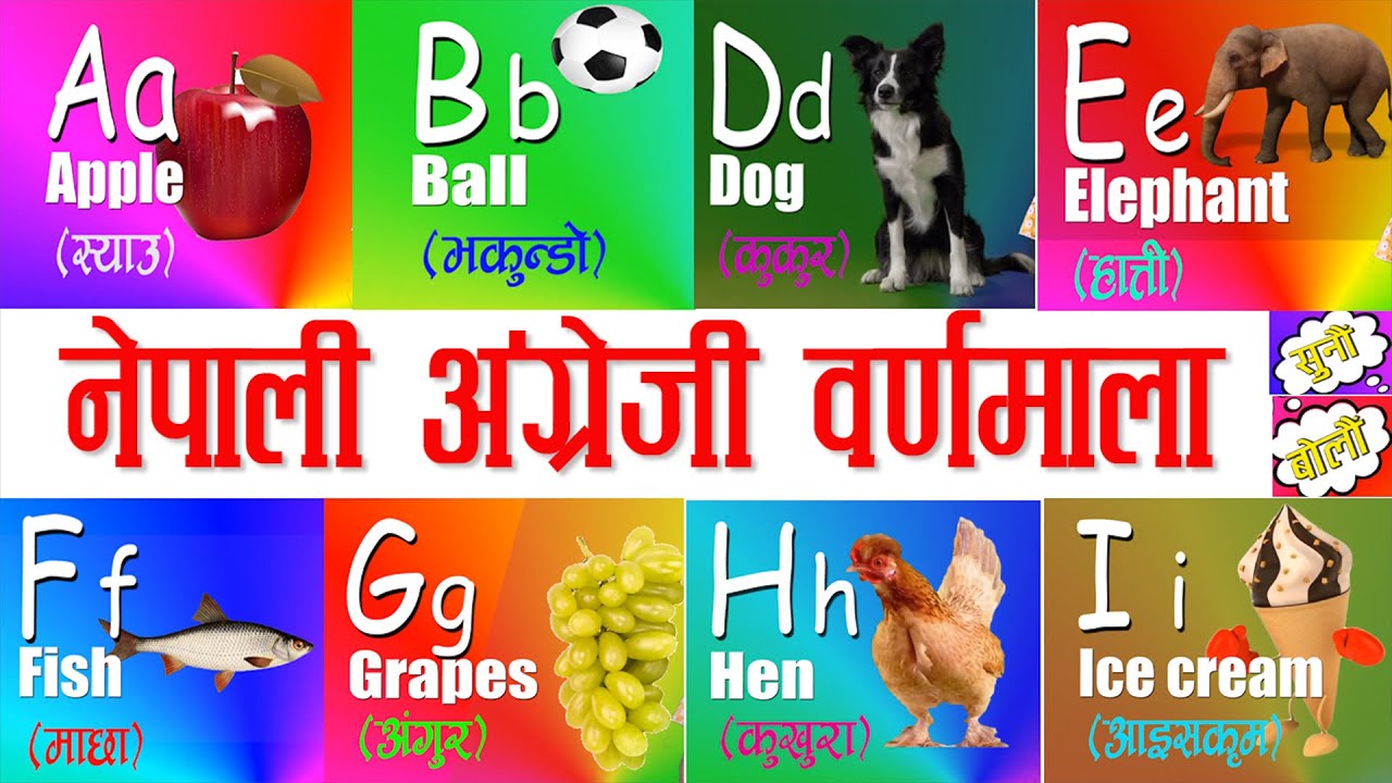 Sunau Nepali ABCD | Nepali English Barnamala Nani Babu haru ko lagi | Sunau ...