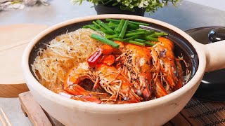 Black Pepper Prawn Glass Noodles Delicious Claypot Recipe