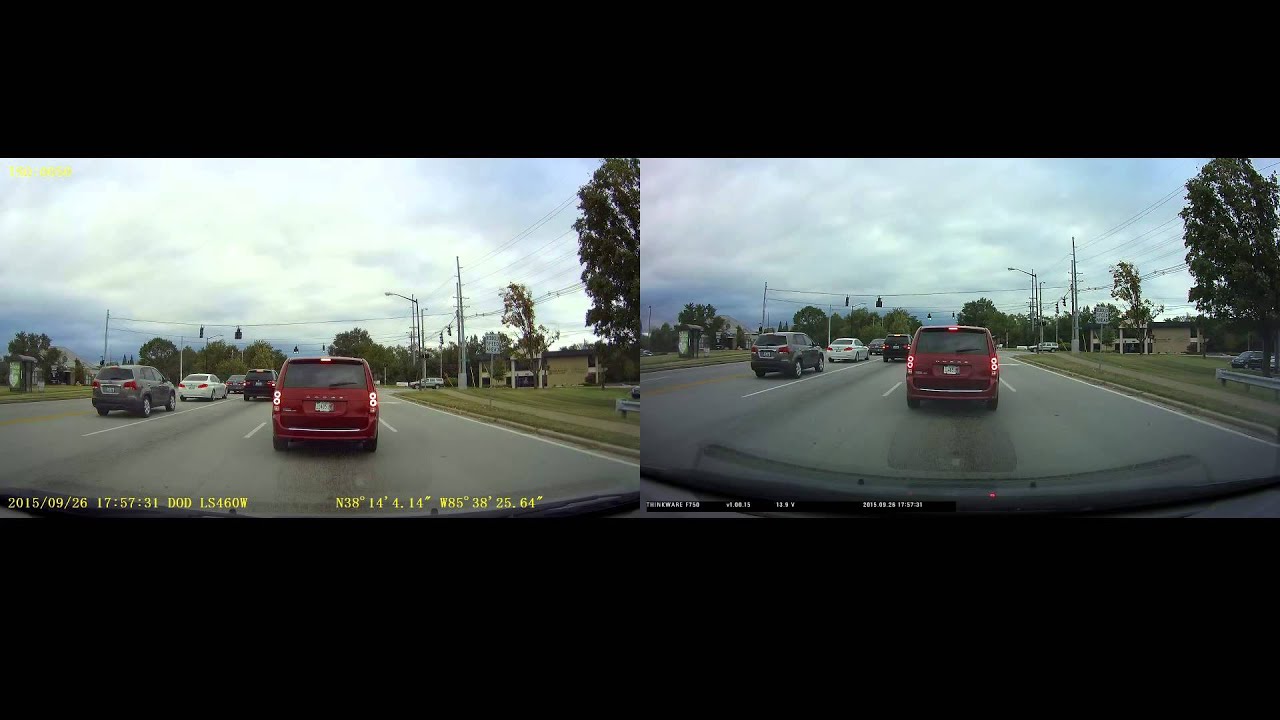 DOD LS460W vs Thinkware F750 Daytime video - YouTube