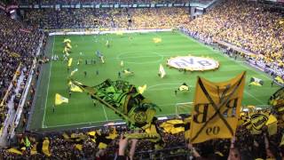 Borussia Dortmund fans are singing Heja BVB!