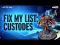 Art of war fixes adeptus custodes lists from the new codex