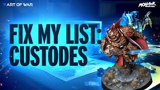 Art of War fixes Adeptus Custodes lists from the NEW codex!