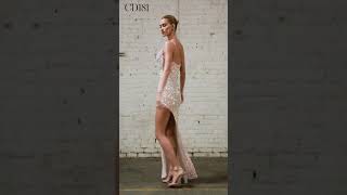 Iridescent Hi -Lo Fitted Sequin Cowl Neckline Dress - Multi Colors Available
