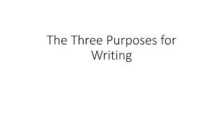 The Three Purposes for Writing
