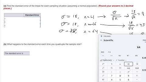 What happens to standard error as sample size is reduced