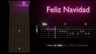 Feliz Navidad 🎸 Easy Guitar Tab | Play Along with Chords & Lyrics
