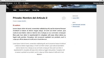 Curso de Wordpress - Los Widgets (Video 7)