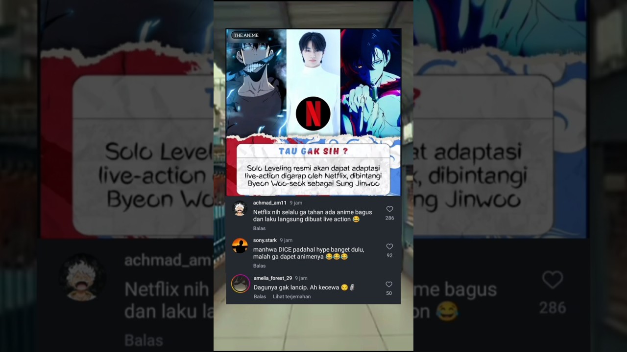 NETFLIX AKAN BIKIN LIVE ACTION SOLO LEVELING