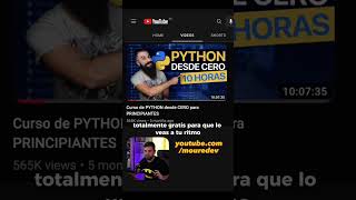 La mejor manera de aprender PYTHON en YouTube #programacion