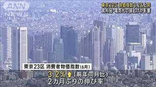 東京23区の消費者物価指数3.2％上昇　食料品や電気代の値上げが影響(2023年6月30日)