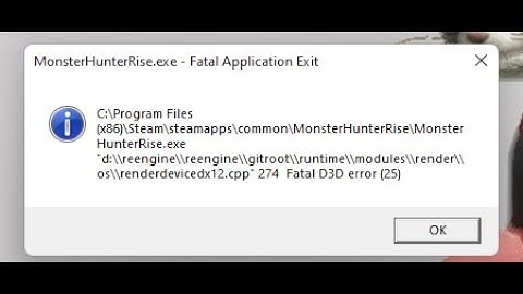MONSTER HUNTER RISE - Fatal Application Exit Error Fixed - Crashing on startup fixed