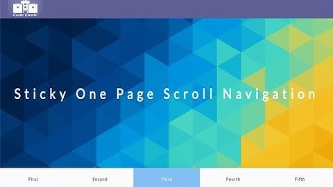Sticky One Page Scroll Navigation Jquery Css3, One Page Website, One Page Scroll