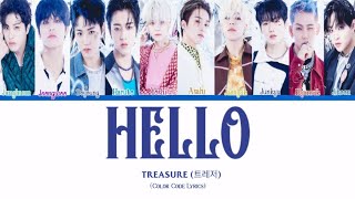 TREASURE(트레저) - 'HELLO' Lyrics (Color Code Lyrics)