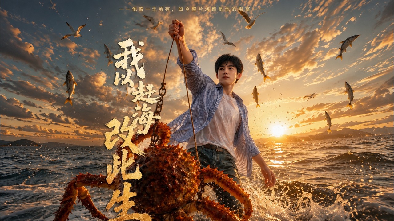 【完整版】AI短剧《我以赶海改此生》负债千万的返乡青年绝境逆袭,凭借科学知识、多年近海经验与过人天赋,赶海逆袭!#短剧 #完结 #逆袭 #蔓蔓書屋 #大结局 poster