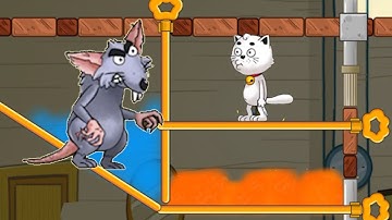 Rescue cat - save the cat pin pull puzzle ios gameplay - All levels 1-20