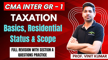 CMA Inter Basics, Residential Status & Scope Revision | Taxation | By Prof. Vinit Kumar