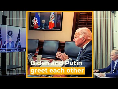 Watch The Start Of Biden And Putins Video Call | Aj Shorts