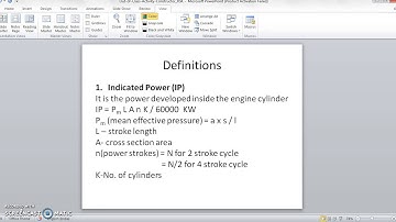 Performance of IC engine
