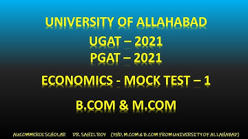 ECONOMICS MCQ PART 1 | UGAT PGAT 2021 |  B.COM - M.COM UNIVERSITY OF ALLAHABAD