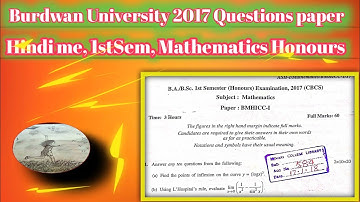 CC1, Questions paper of Burdwan University (mathematics,2017)
