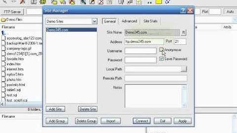 Configuring your website in LeapFTP