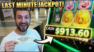 From Hangover to $913 AIRPORT JACKPOT! 🎰 + Piff the Magic Dragon (Vegas Vlog Final)