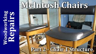 McIntosh Chair Repairs Part 2 - Glue removal and lower rail preparation, plus reassembling chair one