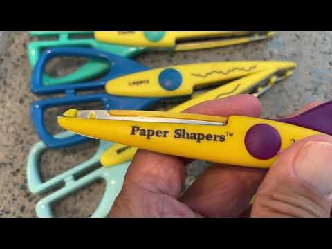 Decorative Scissors with Rotating Hardwood Rack, Paper Edgers, Assorte