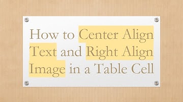 How to Center Align Text and Right Align Image in a Table Cell