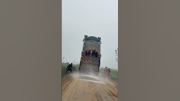 Crush stone unloading￼ by Dumper #pakistan #viral #villagelife #trending #foryou  Mera Pind