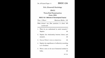 BSOC–134 June 2024 | IGNOU Previous Year Question Paper