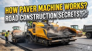 How Paver Machine Works? Road Construction Secrets 🛠️ Sp 65 Slipform paver machine 
