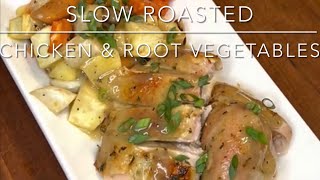 ONE PAN SLOW ROASTED CHICKEN & ROOT VEGETABLES | ALL AMERICAN COOKING #cooking #recipe #chicken