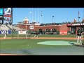【MLB守備⑤】サンフランシスコ・ジャイアンツとオークランド・アスレチックス選手たちの試合前守備練習の様子