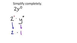 Simplifying With A Zero Exponent 2y0