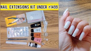 Detailed steps: How to do nail Extensions at home| ₹1499 Polygel nail extensions kit from amazon