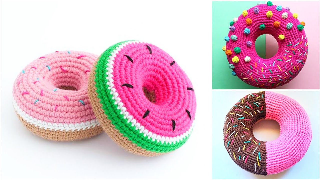 Crochet Donut Cushions- Pattern & Tutorial  Cojines de ganchillo,  Manualidades, Ganchillo manualidades