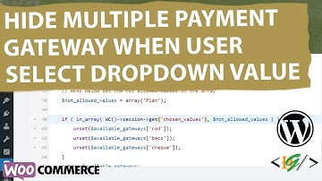 How to Hide Multiple Payment Methods When User Select Value from Dropdown in WooCommerce Checkout