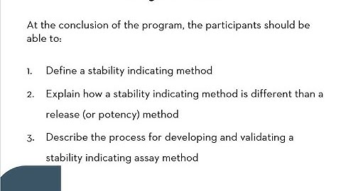 Stability Indicating Methods