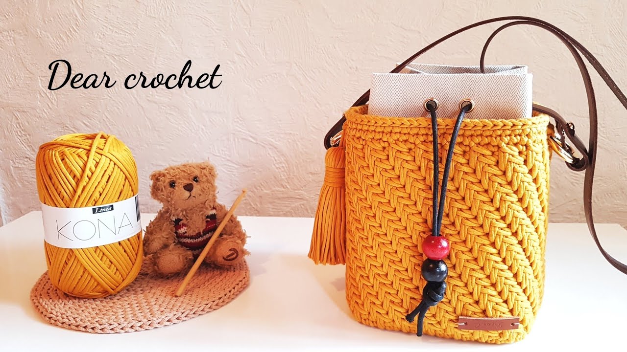 [심스 사선헤링본 가방뜨기 도전!] 디어코바늘 &심스아뜰리에 &리네아의 조화로 탄생한 명품가방