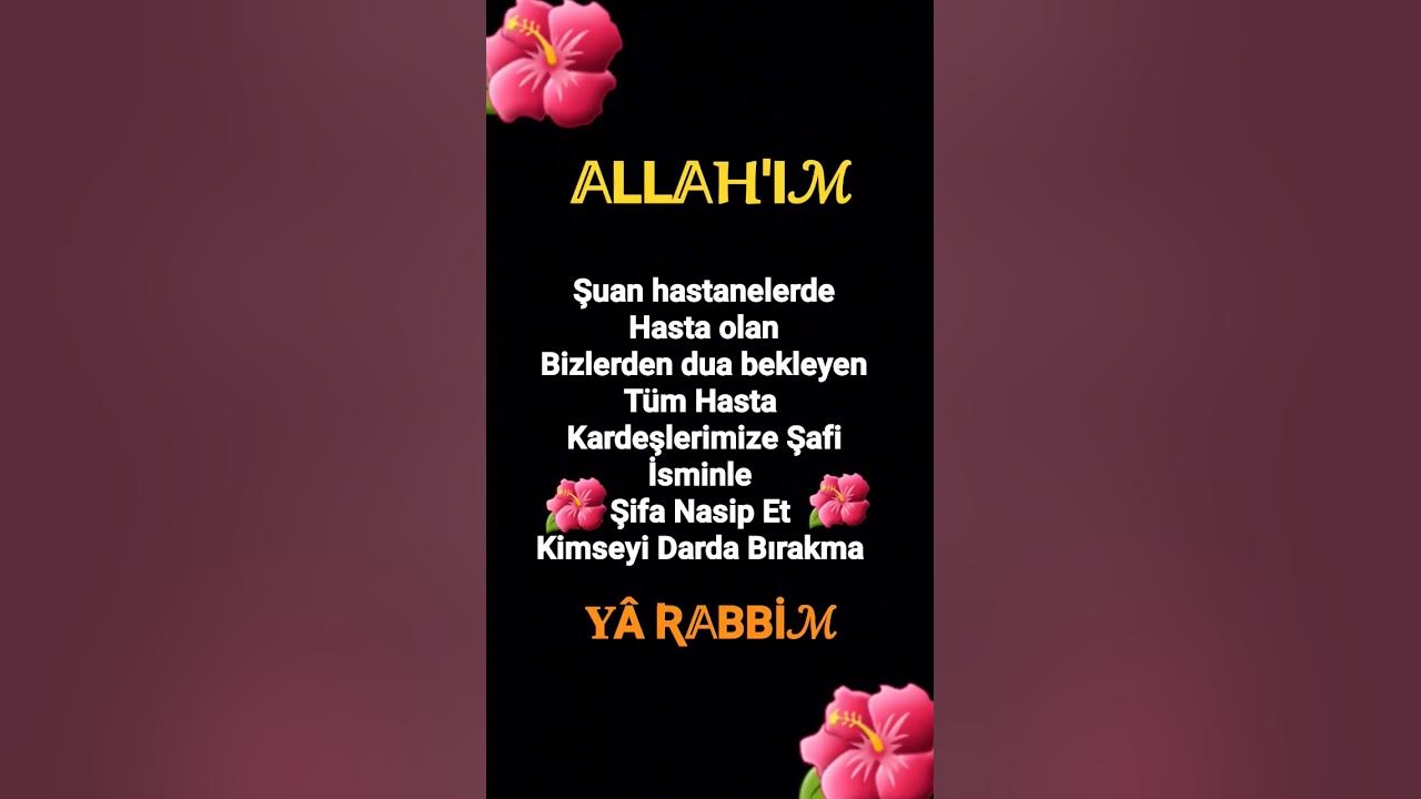 Allahım Şuan hastanelerde Hasta olan Bizlerden dua bekleyen Tüm Hastalara şifa #güzelsözler #dua