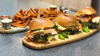 Today i am going to teach you guys how make blackened salmon burger
with sriracha aioli. it’s a simple, fast moving recipe some cool
tricks y...