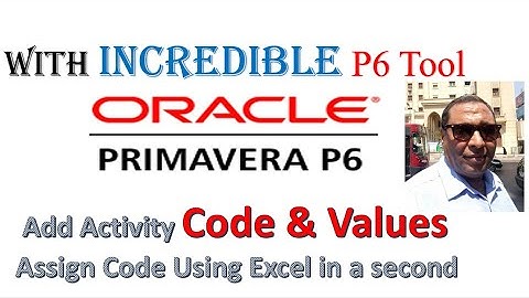 Primavera P6  Add Activity Code & Values, Assign Codes to Activity using Excel (3/6)