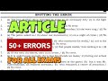 2025 "Toppers’ Approach to Solve Article Error Detection | SSC, Banking, Railways, All Govt Exams"