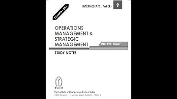 Class 5 Part 2 ICWA CMA Inter OM & SM Maintenance management